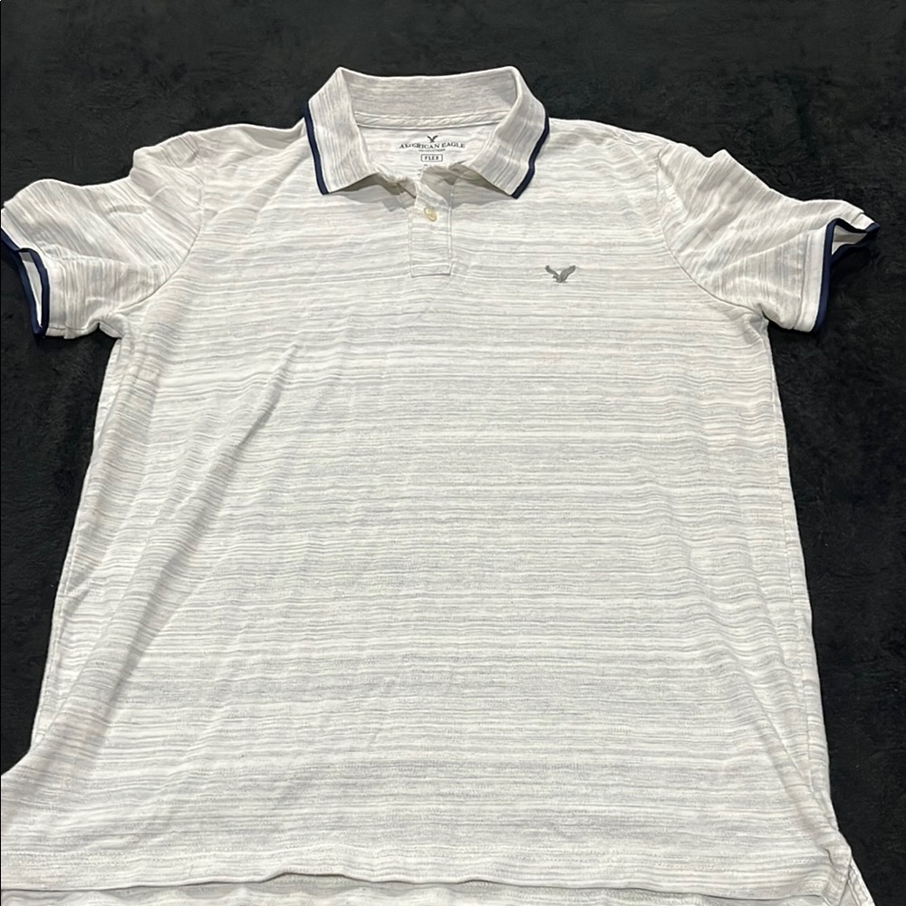 American Eagle Outfitters Men's White Polo Shirt